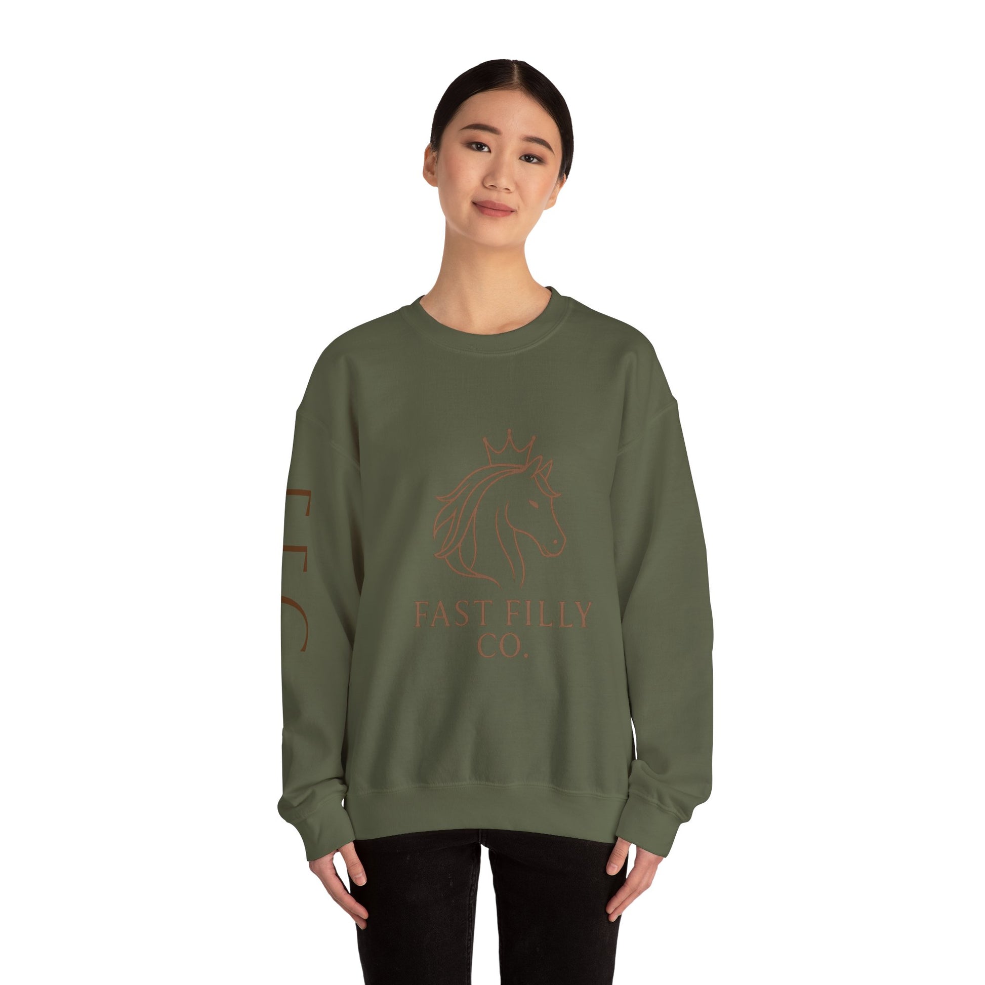 Stylish Unisex Sweatshirt, Cozy Sweatshirt for Horse Lovers, Perfect Gift for Birthdays, Everyday Wear, Fast Filly Co. Design
