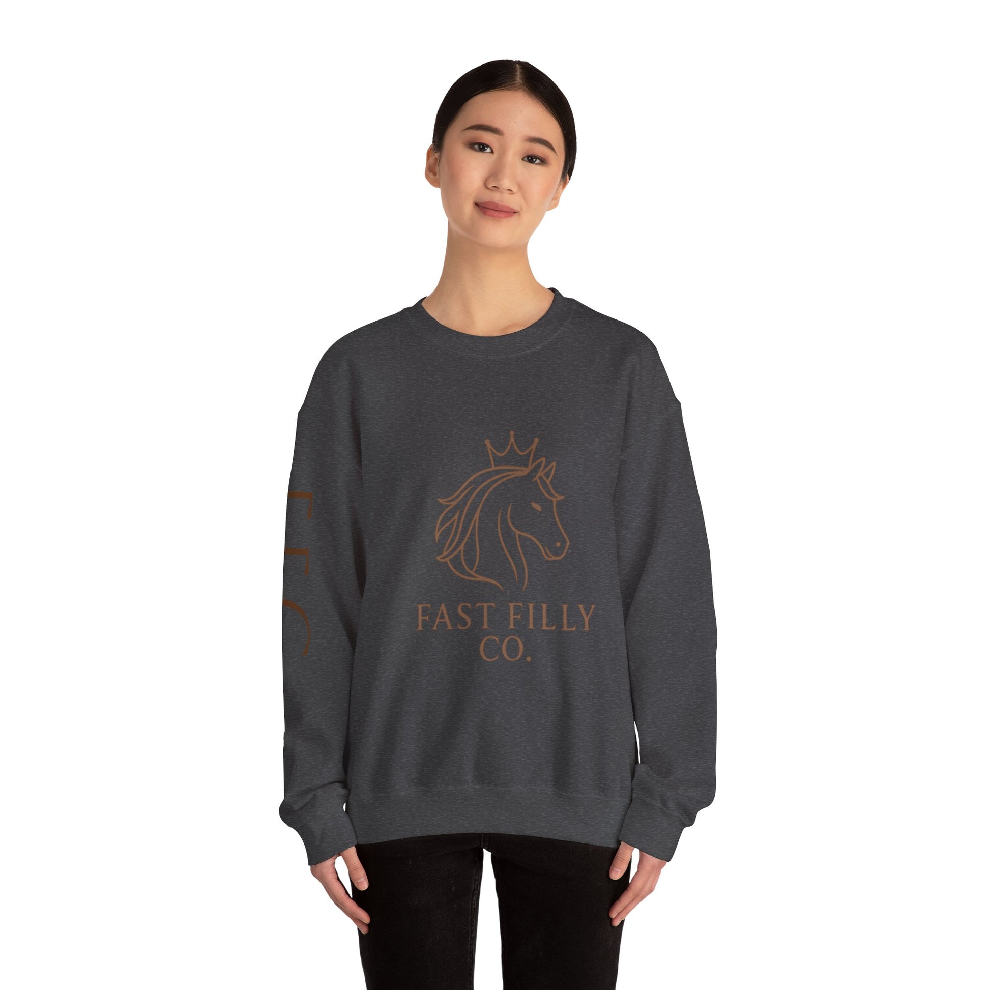 Stylish Unisex Sweatshirt, Cozy Sweatshirt for Horse Lovers, Perfect Gift for Birthdays, Everyday Wear, Fast Filly Co. Design