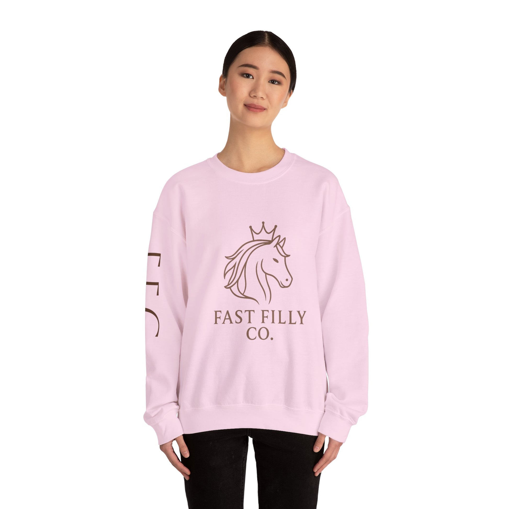 Stylish Unisex Sweatshirt, Cozy Sweatshirt for Horse Lovers, Perfect Gift for Birthdays, Everyday Wear, Fast Filly Co. Design