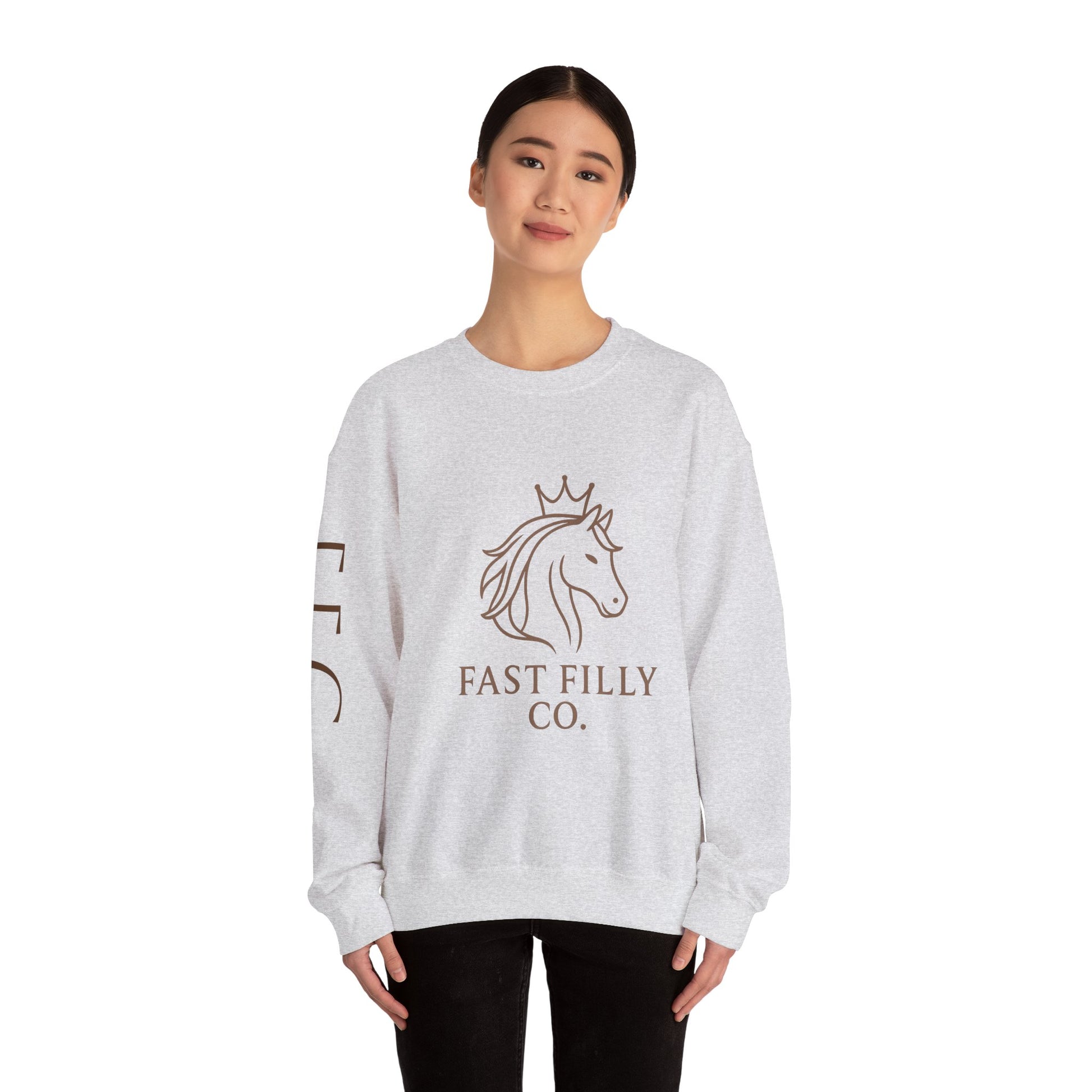 Stylish Unisex Sweatshirt, Cozy Sweatshirt for Horse Lovers, Perfect Gift for Birthdays, Everyday Wear, Fast Filly Co. Design