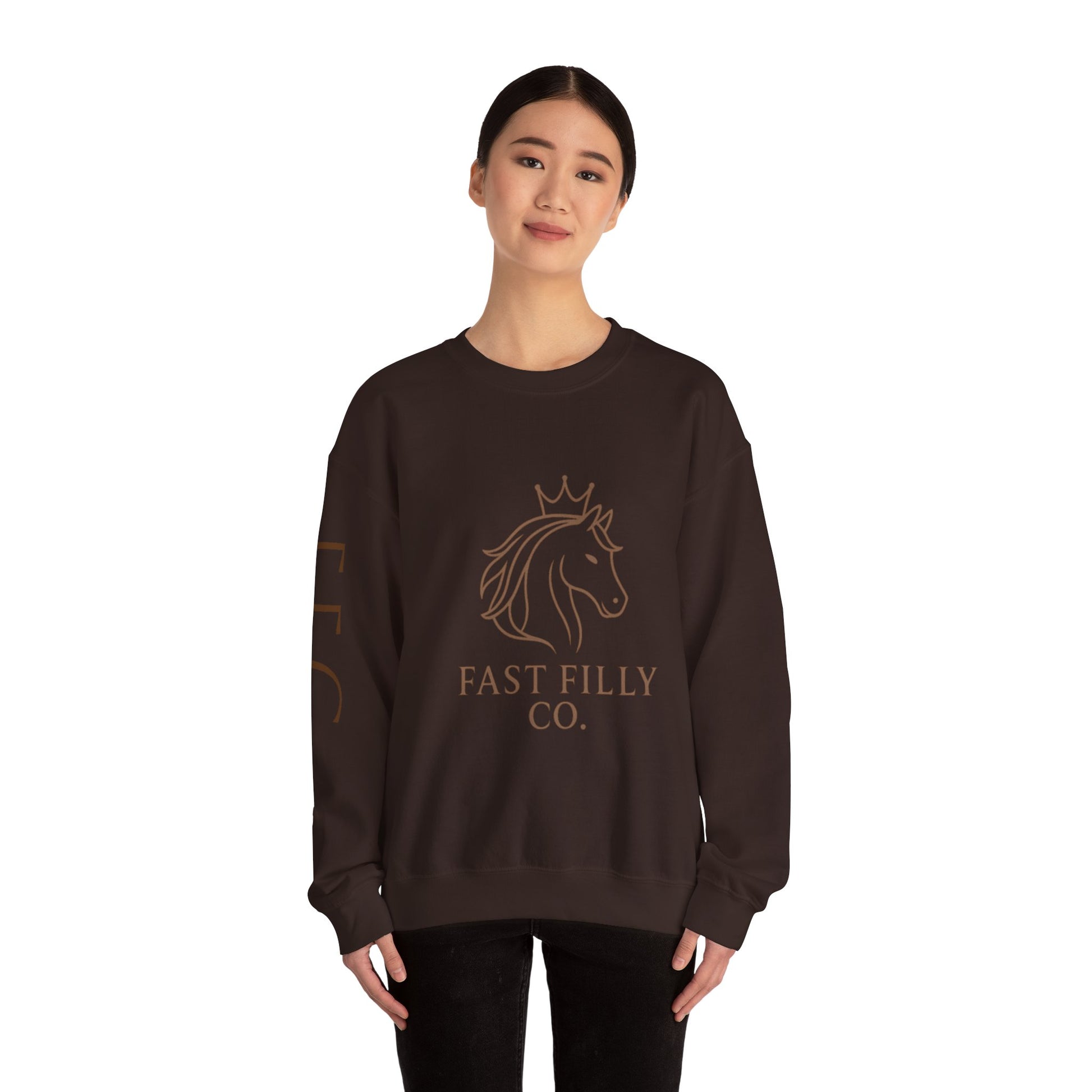 Stylish Unisex Sweatshirt, Cozy Sweatshirt for Horse Lovers, Perfect Gift for Birthdays, Everyday Wear, Fast Filly Co. Design