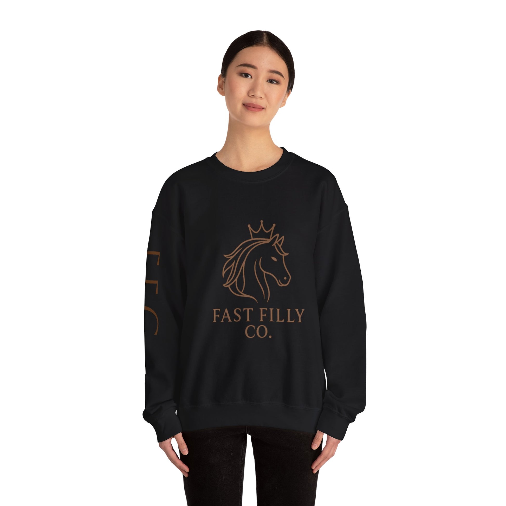Stylish Unisex Sweatshirt, Cozy Sweatshirt for Horse Lovers, Perfect Gift for Birthdays, Everyday Wear, Fast Filly Co. Design