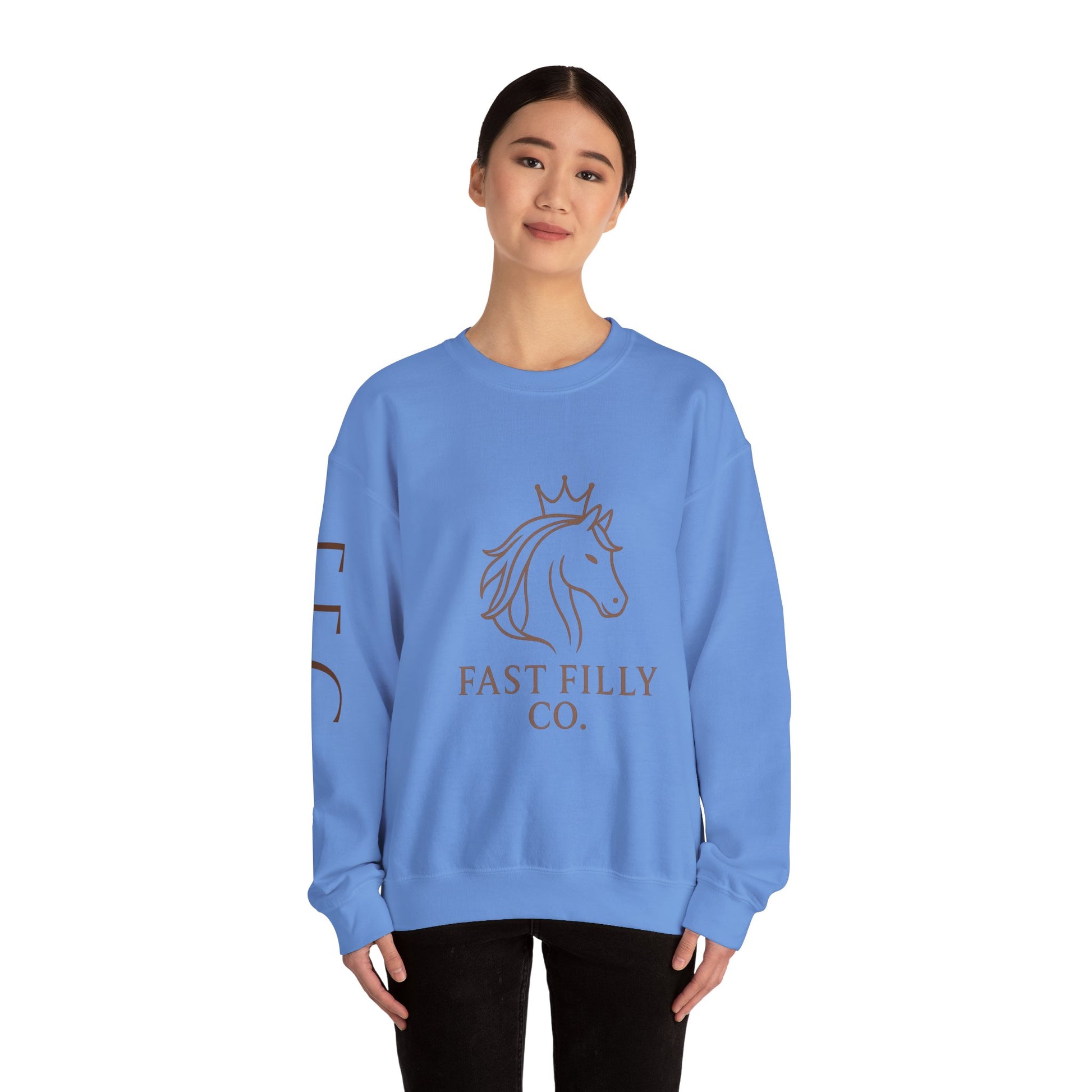 Stylish Unisex Sweatshirt, Cozy Sweatshirt for Horse Lovers, Perfect Gift for Birthdays, Everyday Wear, Fast Filly Co. Design
