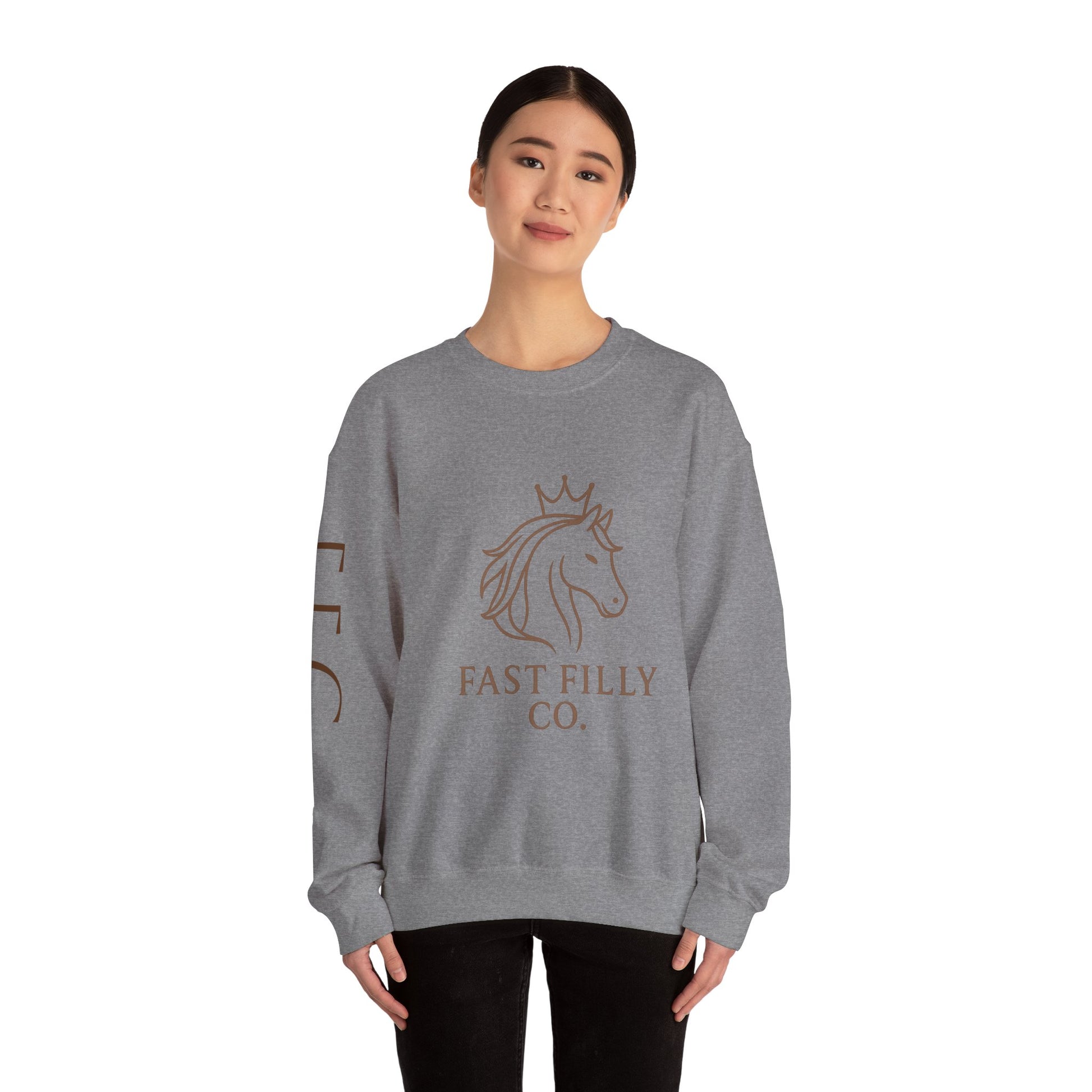 Stylish Unisex Sweatshirt, Cozy Sweatshirt for Horse Lovers, Perfect Gift for Birthdays, Everyday Wear, Fast Filly Co. Design