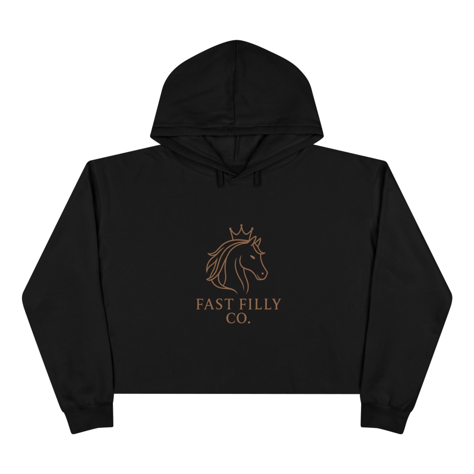 Elegant Unicorn Crop Hoodie - Fast Filly Co. Sweatshirt, Stylish Hoodie, Gift for Horse Lovers, Casual Wear, Trendy Apparel