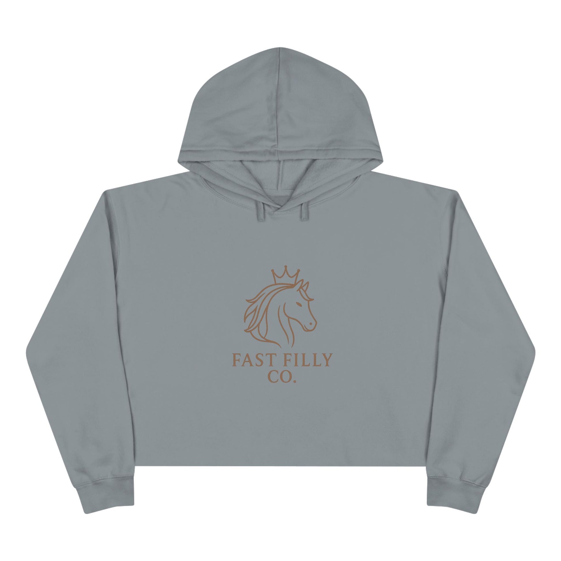 Elegant Unicorn Crop Hoodie - Fast Filly Co. Sweatshirt, Stylish Hoodie, Gift for Horse Lovers, Casual Wear, Trendy Apparel
