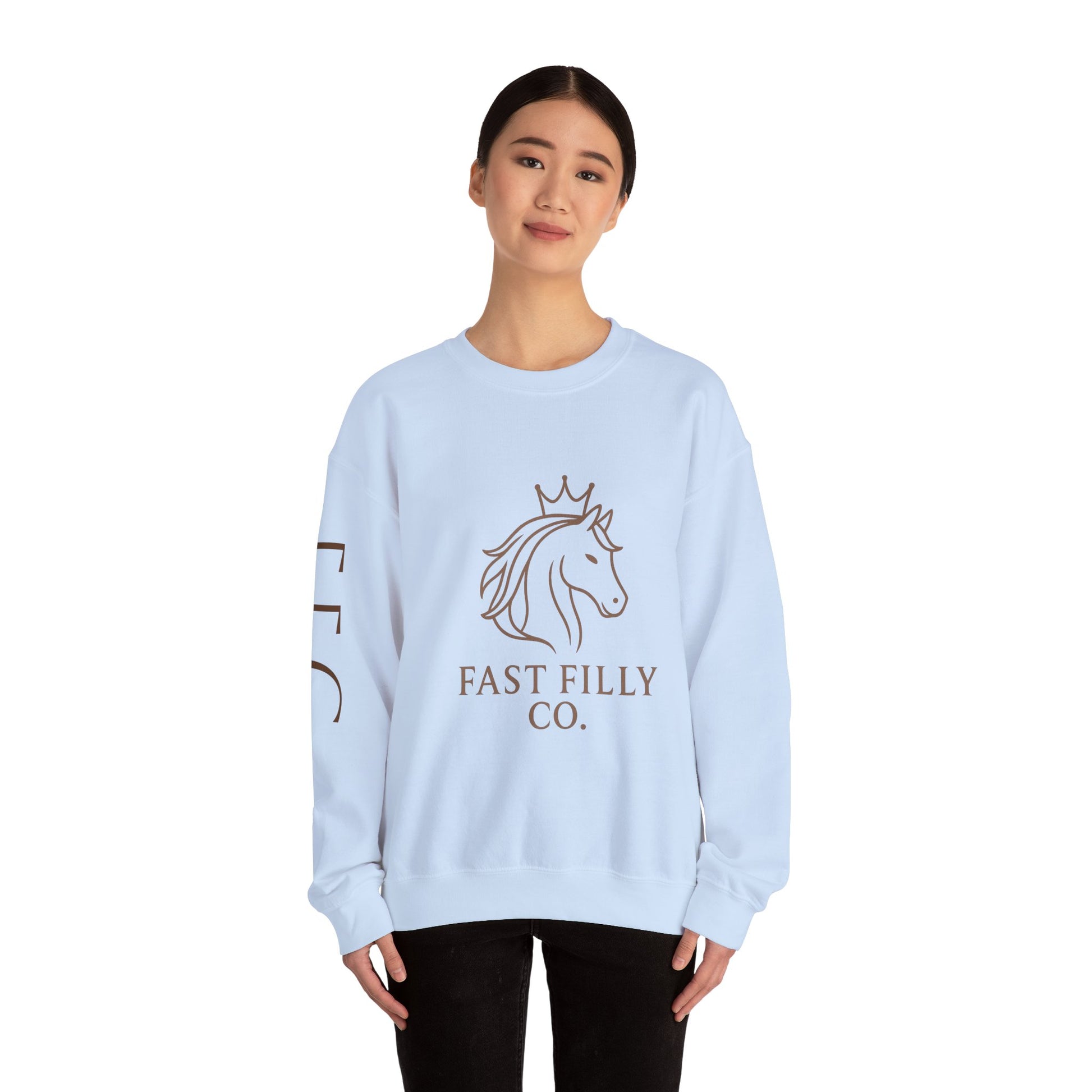 Stylish Unisex Sweatshirt, Cozy Sweatshirt for Horse Lovers, Perfect Gift for Birthdays, Everyday Wear, Fast Filly Co. Design