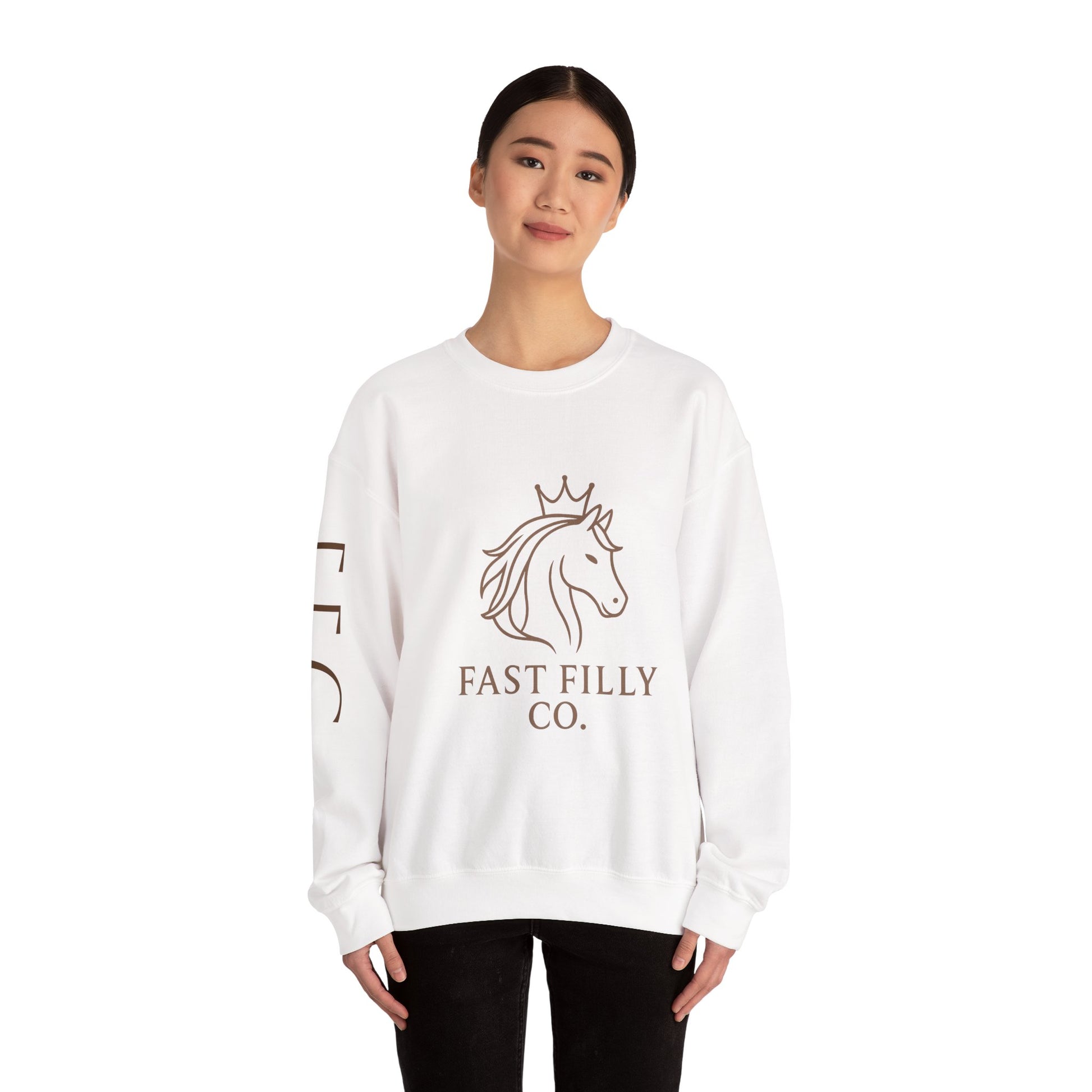 Stylish Unisex Sweatshirt, Cozy Sweatshirt for Horse Lovers, Perfect Gift for Birthdays, Everyday Wear, Fast Filly Co. Design