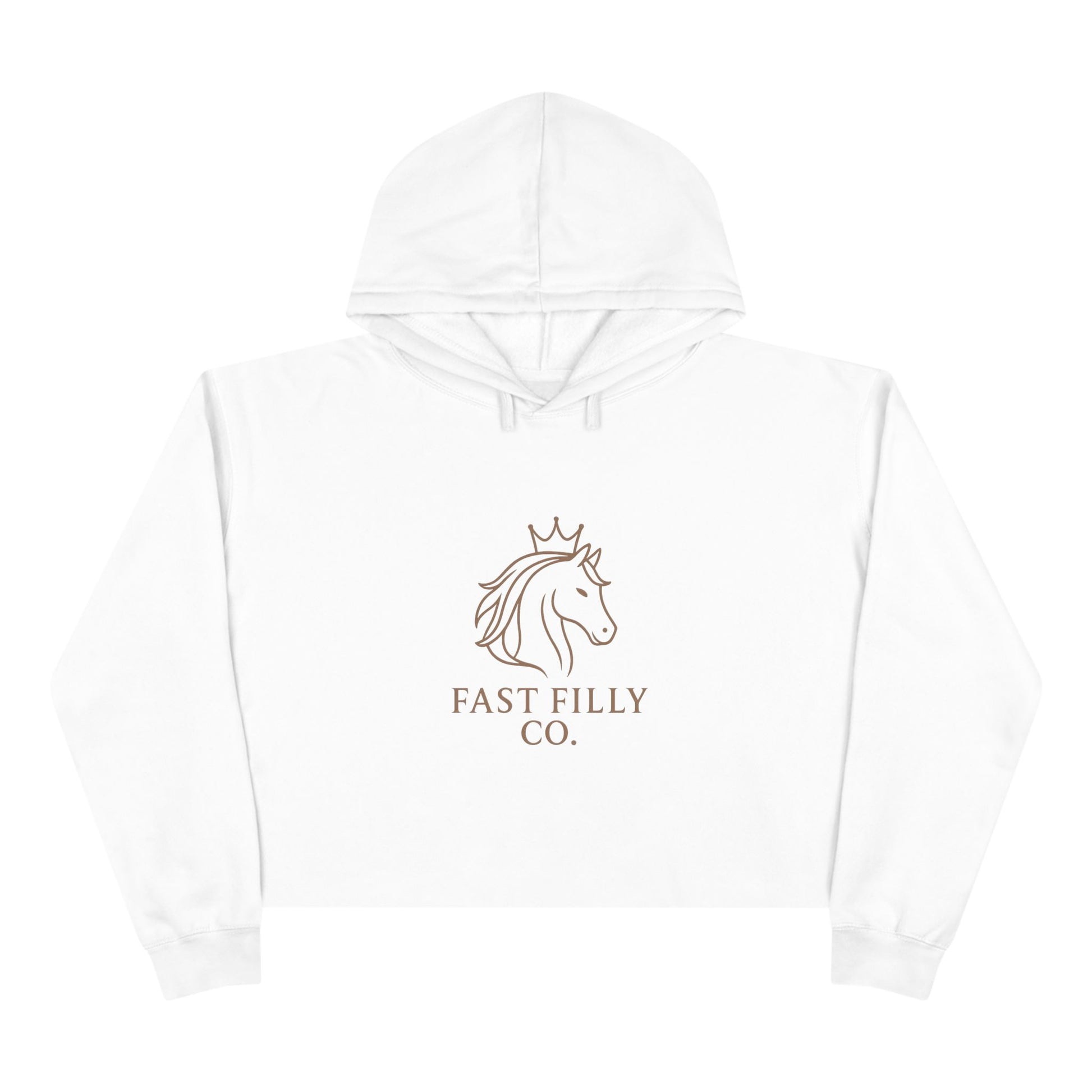 Elegant Unicorn Crop Hoodie - Fast Filly Co. Sweatshirt, Stylish Hoodie, Gift for Horse Lovers, Casual Wear, Trendy Apparel