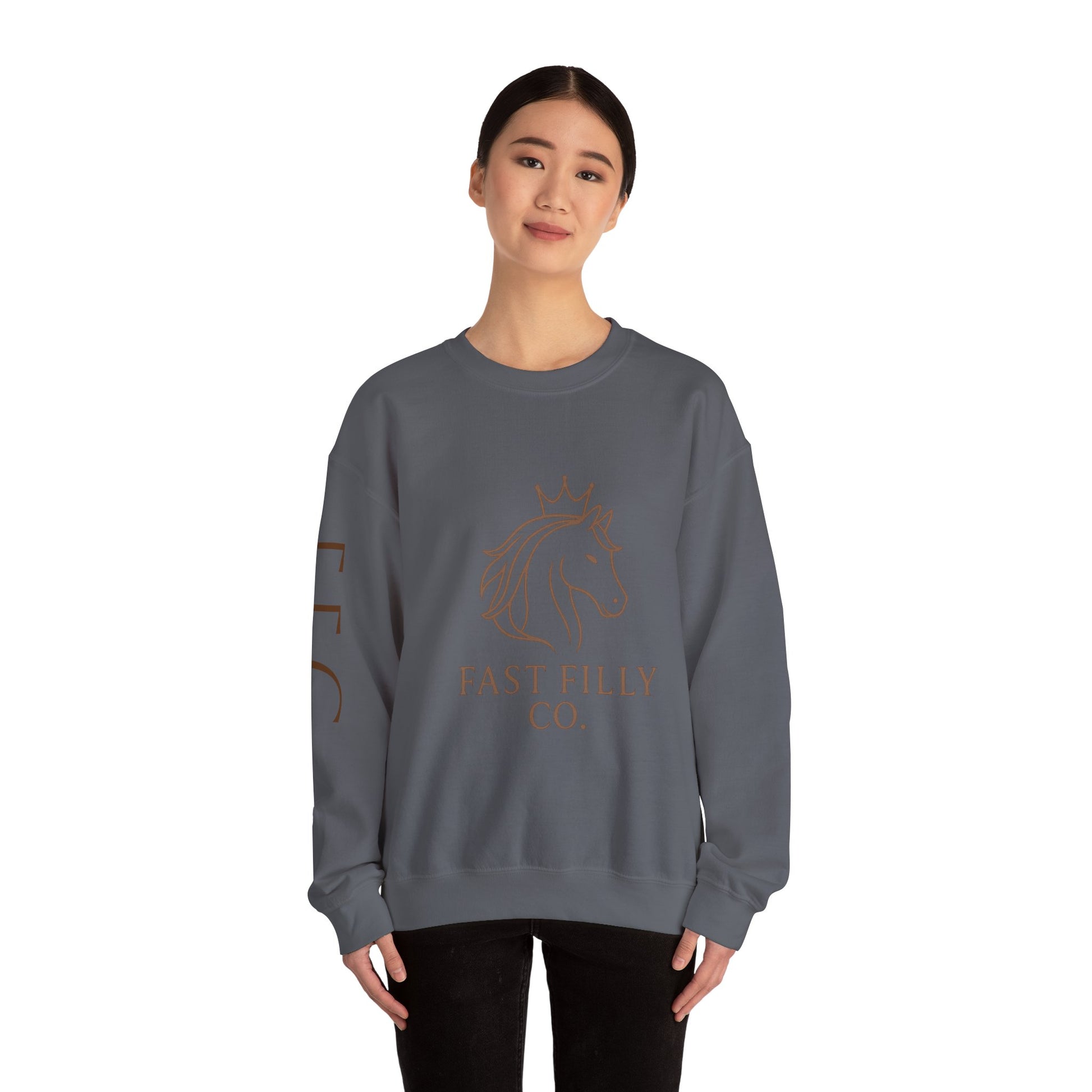 Stylish Unisex Sweatshirt, Cozy Sweatshirt for Horse Lovers, Perfect Gift for Birthdays, Everyday Wear, Fast Filly Co. Design